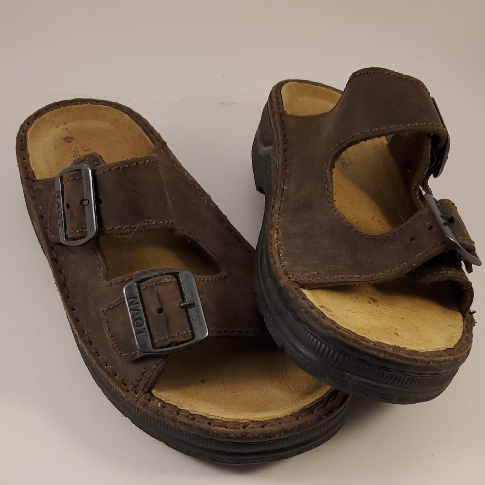 Naot Genuine Leather Sandals Brown Size 8